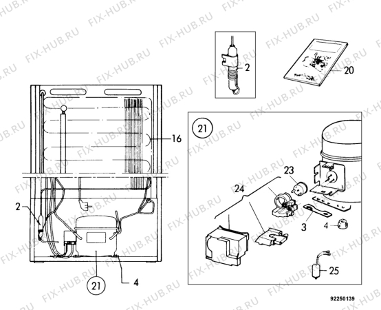 Взрыв-схема холодильника Arthurmartinelux AU3292C - Схема узла Cooling system 017